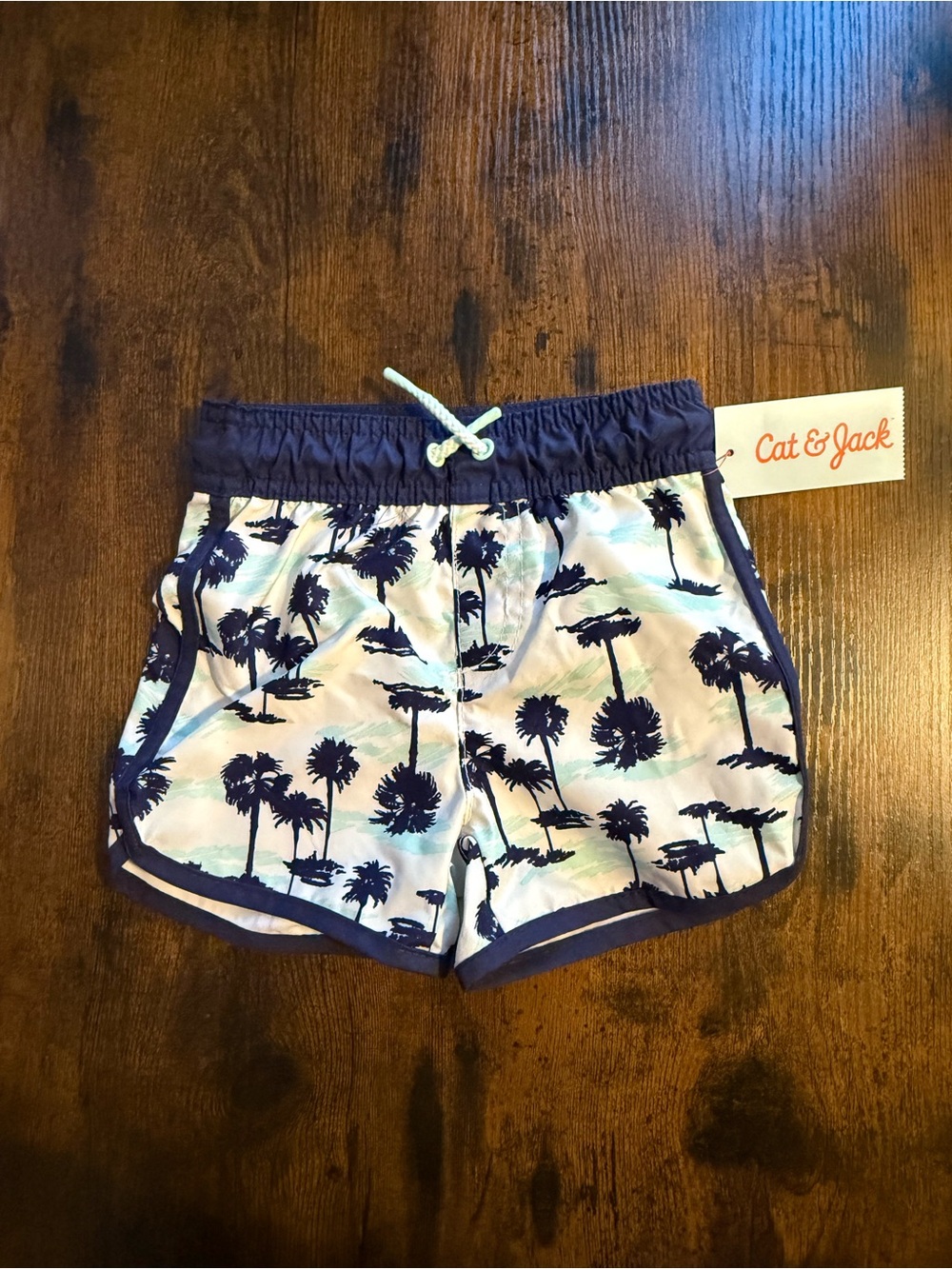 Cat & Jack Palm Tree Print Swim Shorts Size 12M